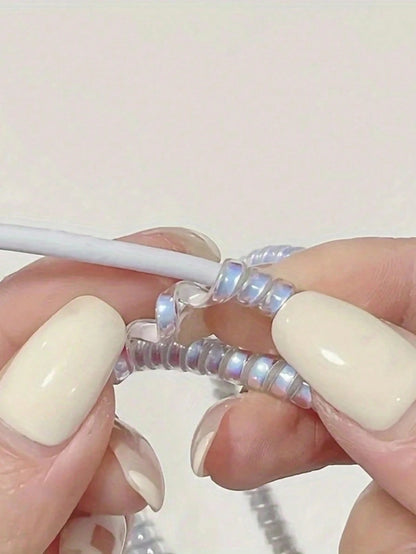 Phone Cable Protector Cord + Cable Tie, Durable Data Cable Protector Charger Protector