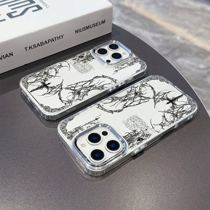 Phone Case: Fashion Art Y2K Retro Gothic Phone Case, Suitable For IPhone 17/16e/16/15/14/13/12/11 Pro Max/Air/X/XR/XSMAX/8/7 Plus, Metal Silver Lens Frame, Transparent Soft Back Cover