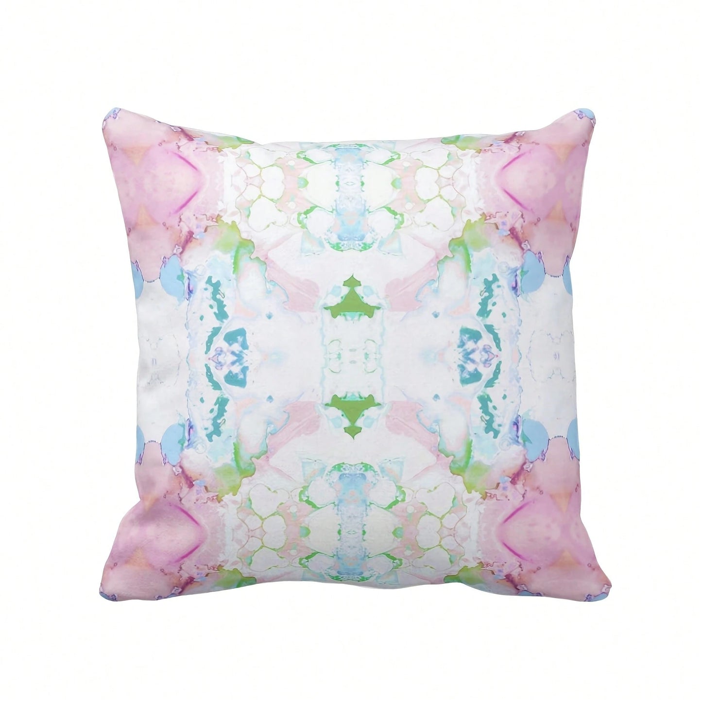 [Pillow Cover]Mirrored Watercolor Tow Pillow Covers, PinkGreenBlue Abstract ModernBrightColorful Print(Pillow Core Not Included)