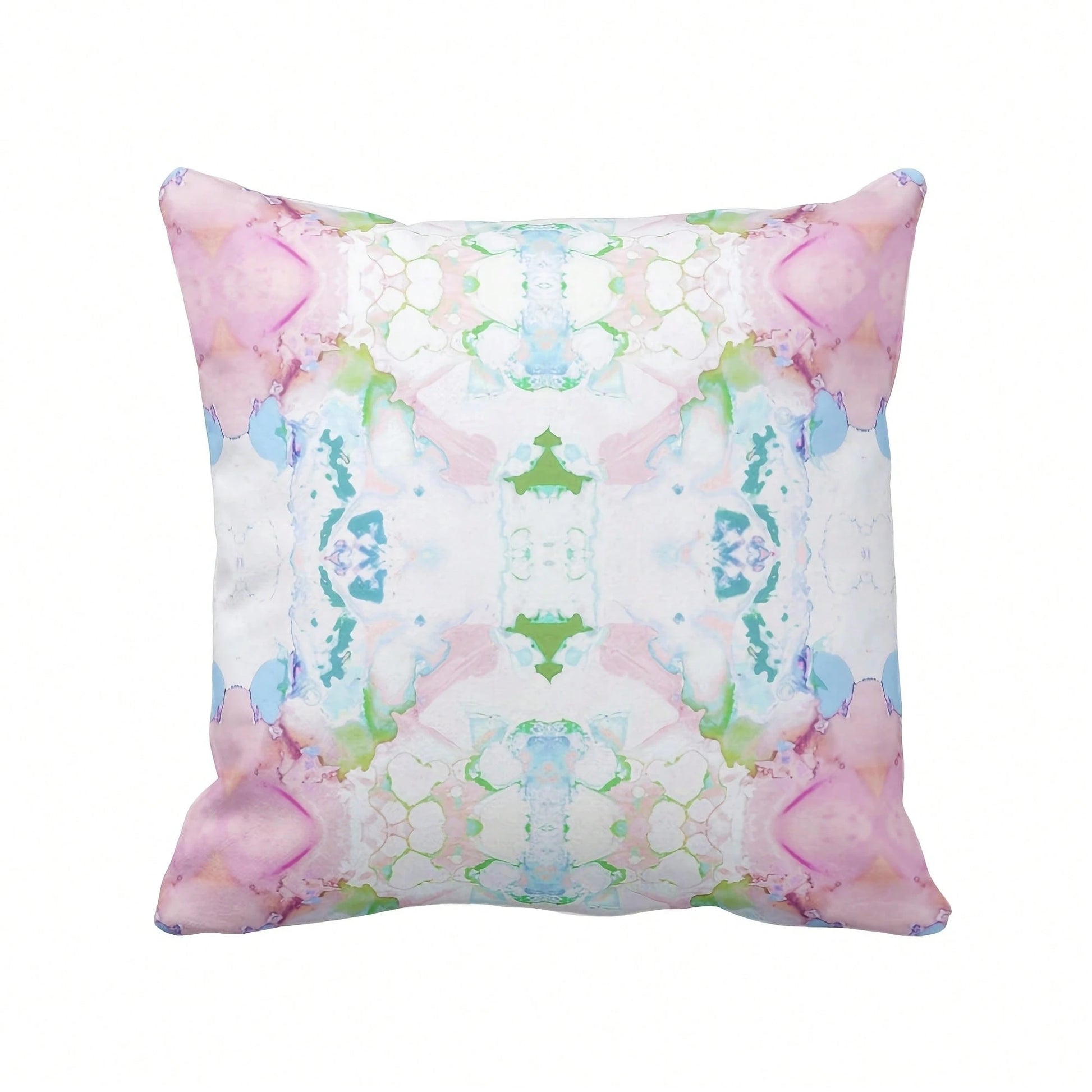 [Pillow Cover]Mirrored Watercolor Tow Pillow Covers, PinkGreenBlue Abstract ModernBrightColorful Print(Pillow Core Not Included)