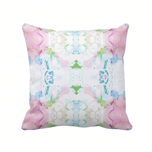 [Pillow Cover]Mirrored Watercolor Tow Pillow Covers, PinkGreenBlue Abstract ModernBrightColorful Print(Pillow Core Not Included)