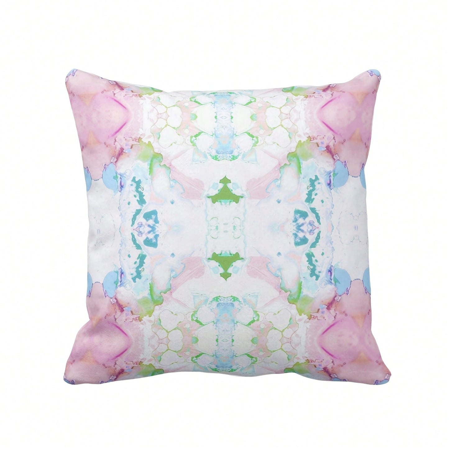 [Pillow Cover]Mirrored Watercolor Tow Pillow Covers, PinkGreenBlue Abstract ModernBrightColorful Print(Pillow Core Not Included)
