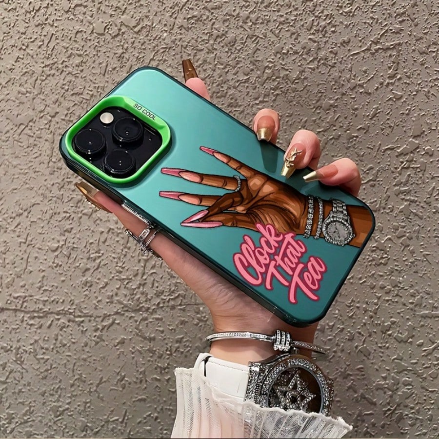 Pink Fashion Creative English Clock That Tea Design Phone Case For IPhone 17 16e 16 15 14 13 12 11 Mini Pro Max Air X XR XSMAX 8 7 Plus Anti-Drop Matte Back Cover