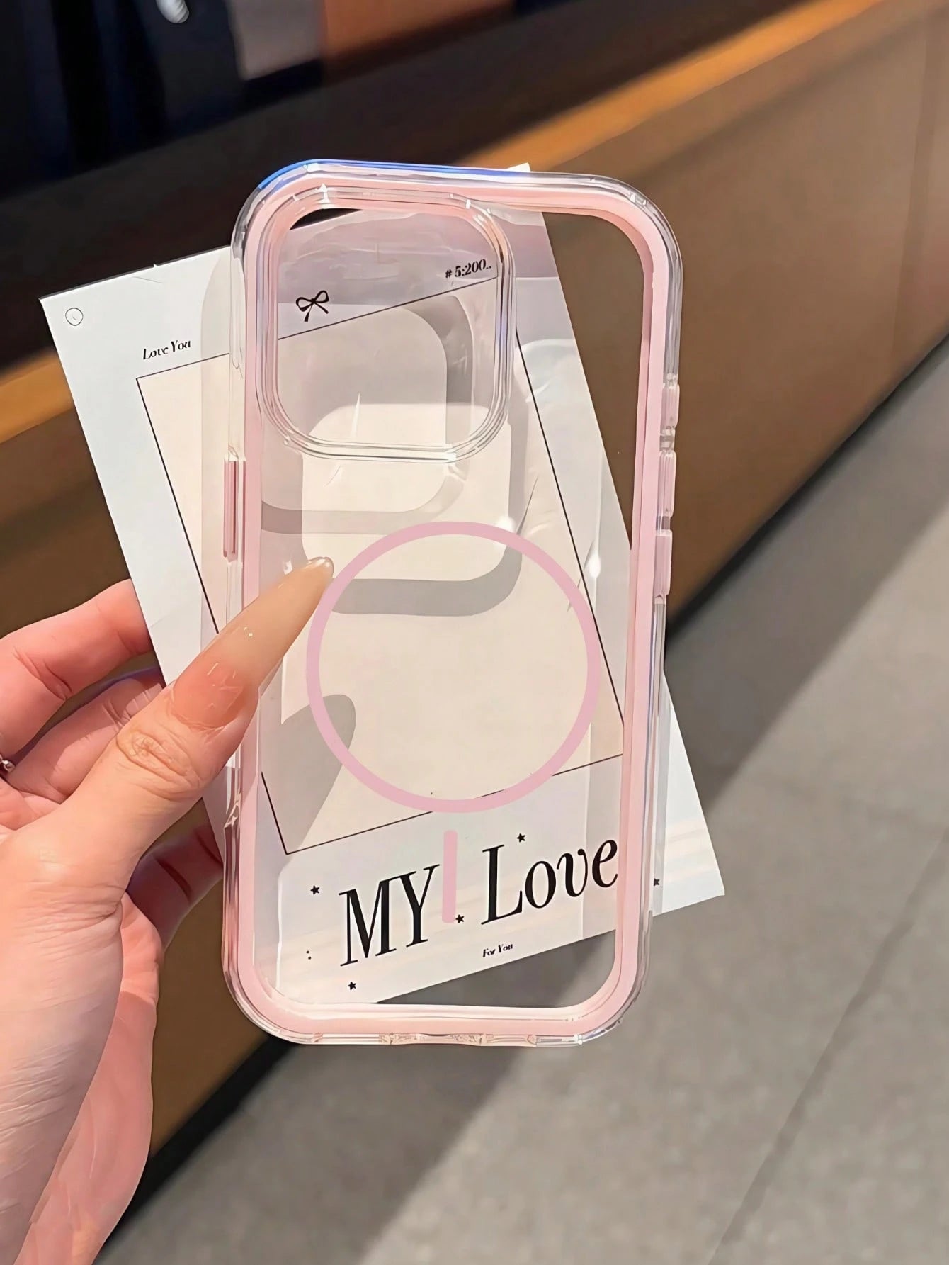 Pink Magnetic Luxury Cute Transpart Shockproof Silicone Magnetic Silicone Phone Premium Case Magnetic Wireless Charging Colorblock Transpart Shockproof Soft Silicone 1pc High-Quality Phone Case Compat