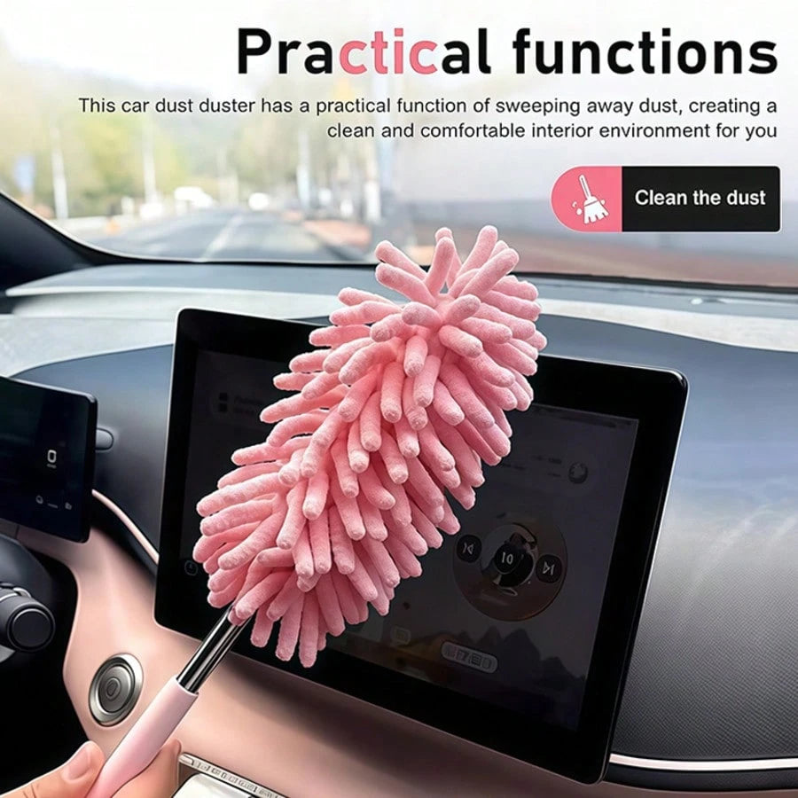 Pink Mini Car Cleaning Brush, Portable And Compact, Deep Crevice Dust Removal, Effortless Car Interior Care