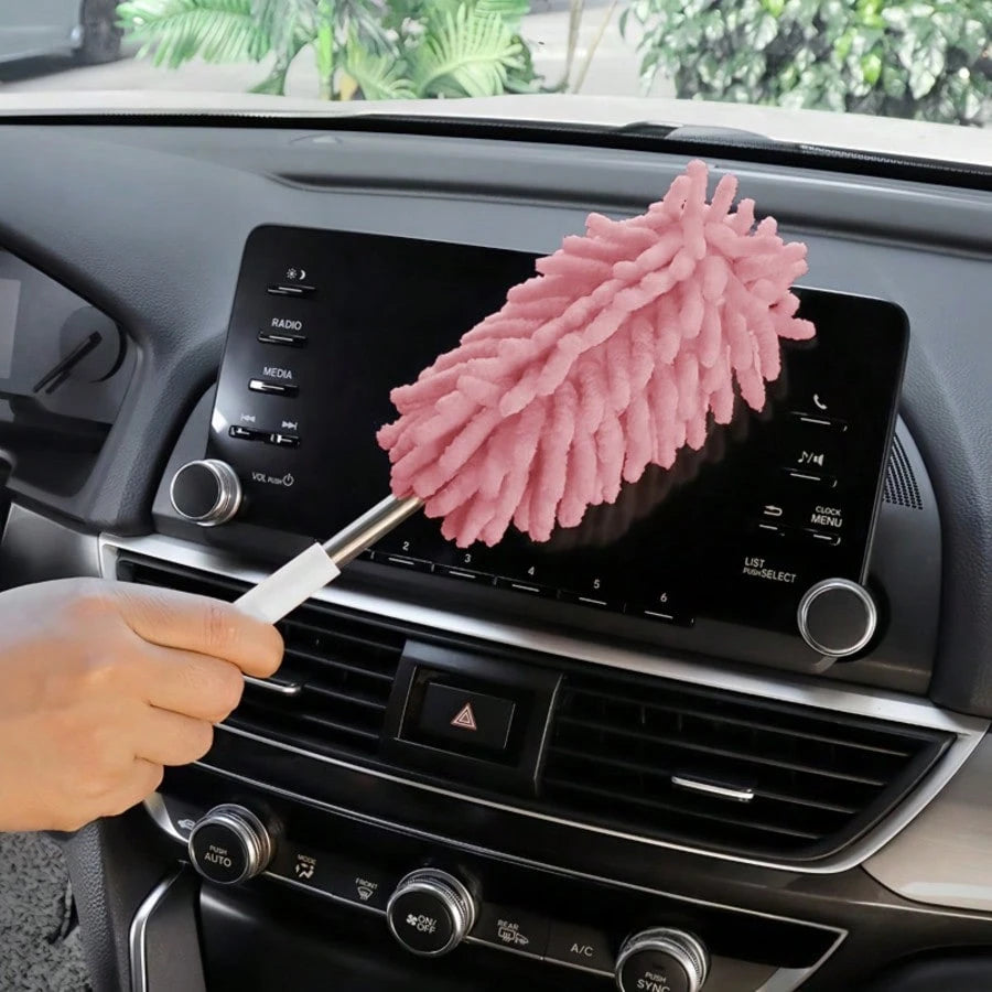 Pink Mini Car Cleaning Brush, Portable And Compact, Deep Crevice Dust Removal, Effortless Car Interior Care