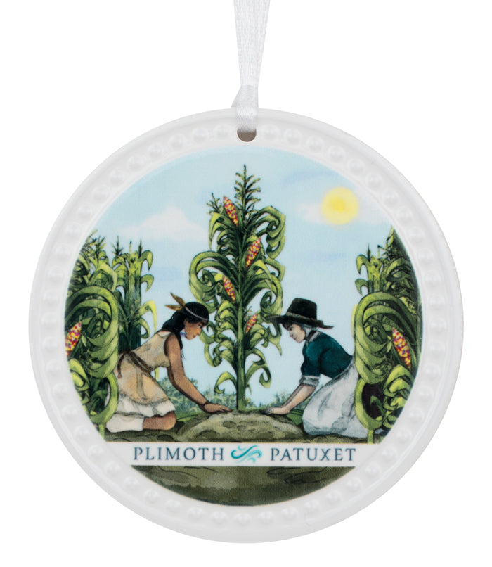 Planting Corn Ceramic Ornament