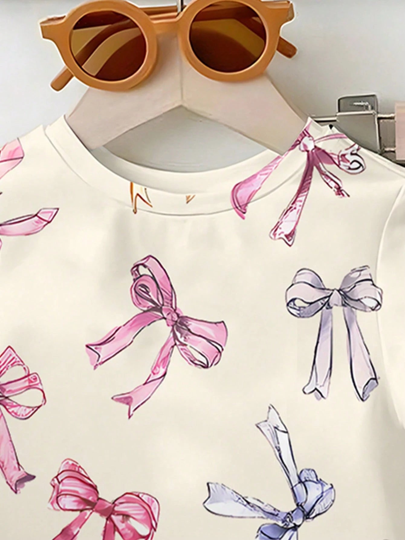Playful Pals Baby Girl Short Sleeve Round Neck T-Shirt And Pants Fashion Summer Outfit Set