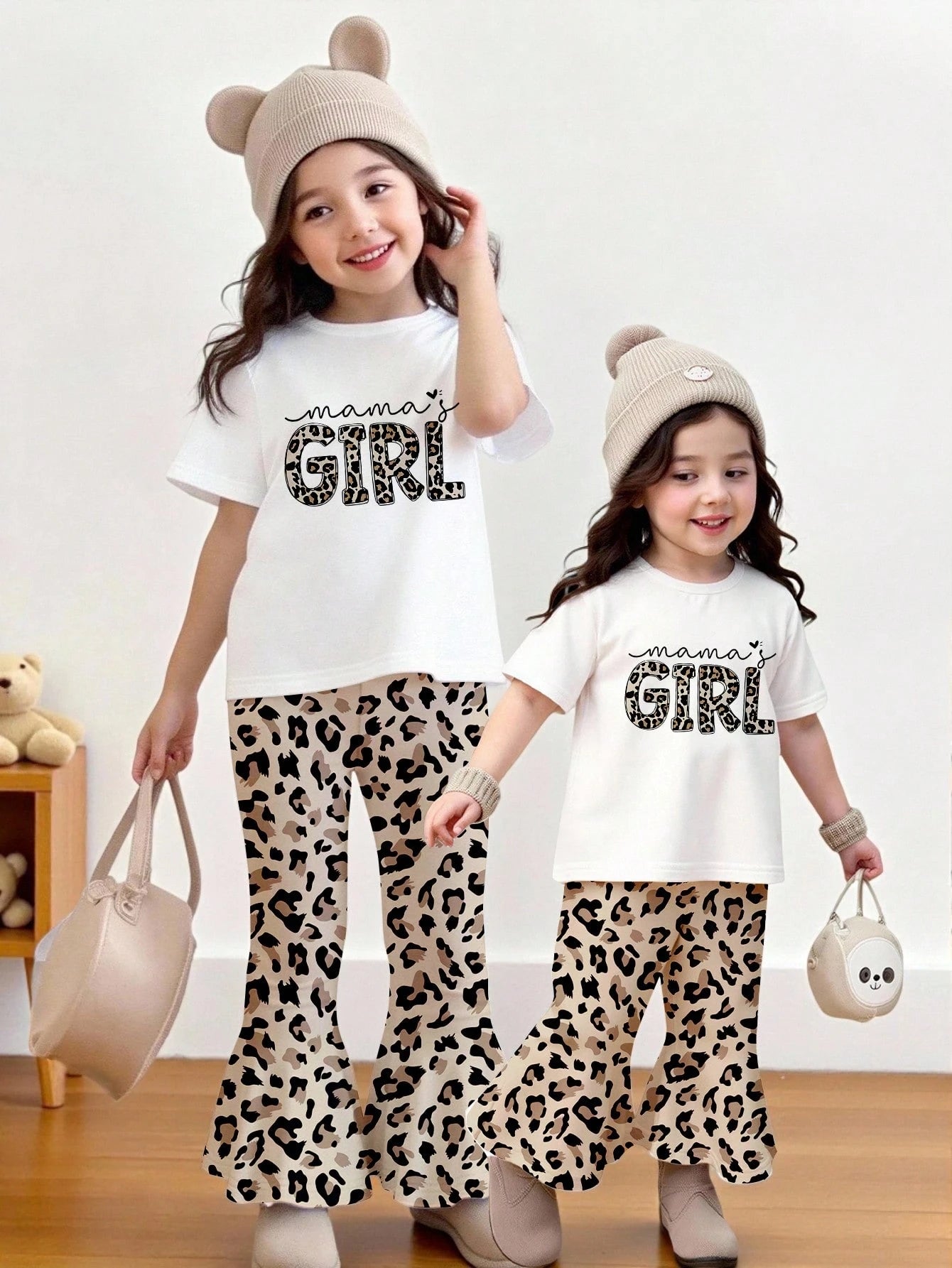 Playful Pals Baby Girl Short Sleeve Round Neck T-Shirt And Pants Fashion Summer Outfit Set