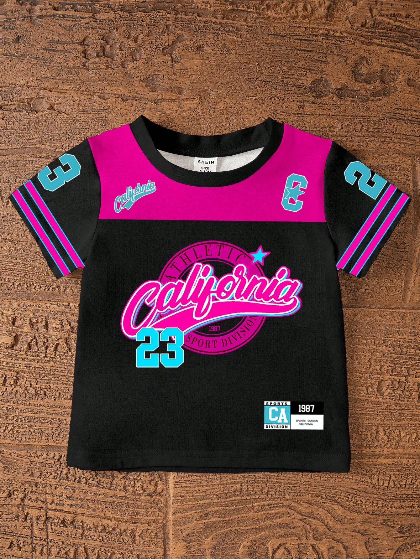 Playful Pals Baby Girls 2-Piece Outfit Set Black Pink Short Sleeve T-Shirt & Shorts Summer Casual City Break Sport Striped Cartoon Print Tracksuits For Outdoor