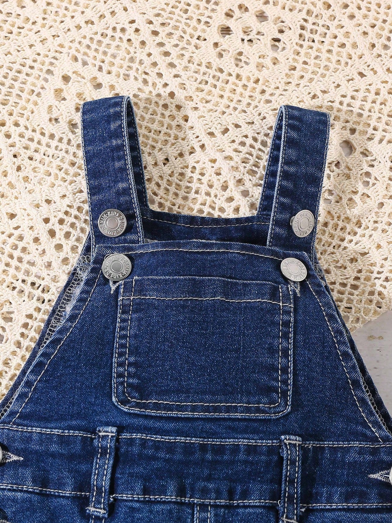 Playful Pals Baby Girls' Vintage Cute Bowknot College Style Stretch Denim Overalls Flares