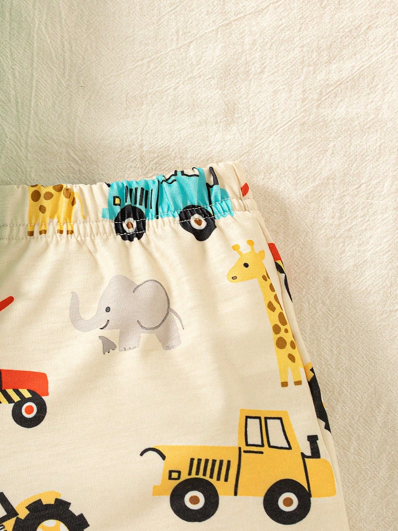 Playful Pals Infant/Toddler Boys' Cute Cartoon Car Print Romper And Shorts Set, Spring/Summer