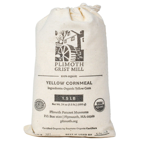 Plimoth Grist Mill Organic Local Yellow Cornmeal - 1.5 lb Bag