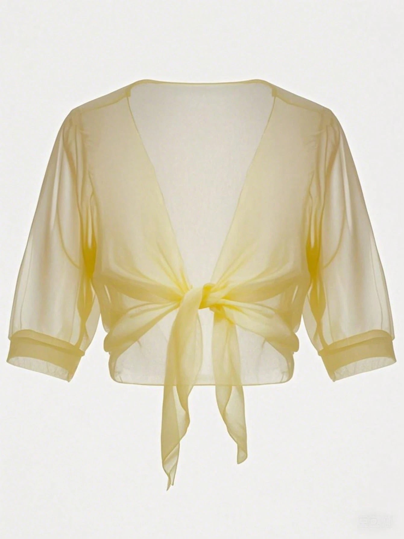 Plus Size Chiffon Tie Front Shirt Cover Up, Lightweight Casual Top For Summer Vacation