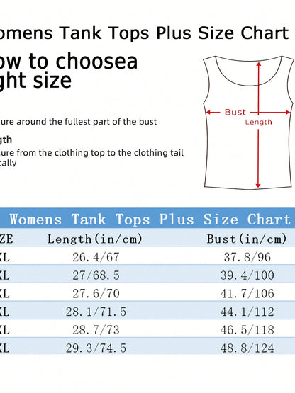 Plus Size Tattoos Are Trashy Print Women's Tank Top Casual Crew Neck Sleeveless Tank Top For Summer Wear Perfect Gift For Women