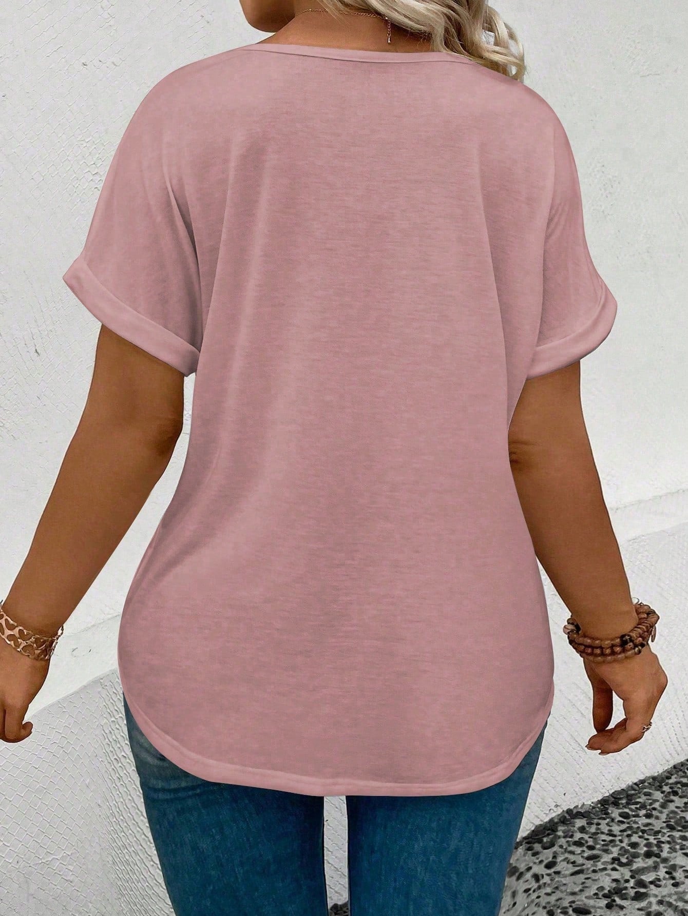 Plus Size V-Neck Leopard Print Loose Comfortable Short Sleeve T-Shirt, 2025 New Fashion Casual Design For Women
