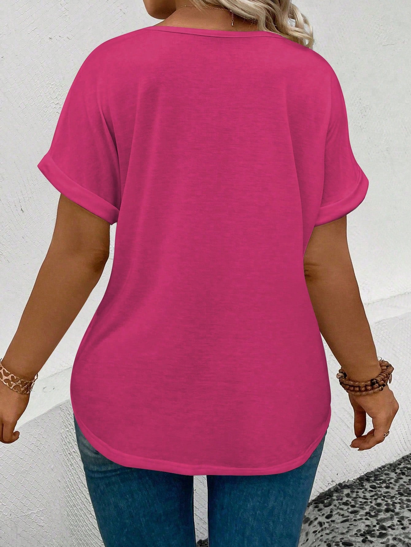 Plus Size V-Neck Leopard Print Loose Comfortable Short Sleeve T-Shirt, 2025 New Fashion Casual Design For Women