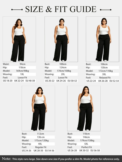 Plus Size Women Solid Color Lapel Loose Casual Pants, Suitable For Spring And Autumn White Fall