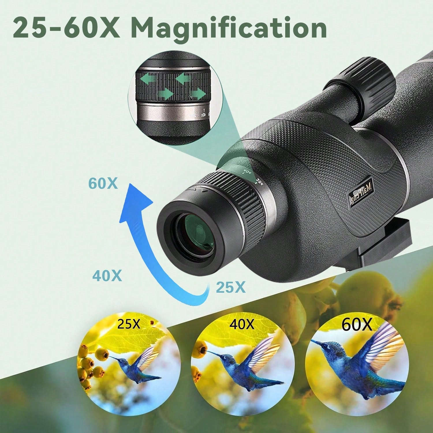 PokEpic High-Magnification & High-Definition- One-Piece Bird Watching Monocular| Compatible With Tripod, Portable, Durable ABS Material, Black, Manual Focus, Suitable For Outdoor Travel, Camping, Hi