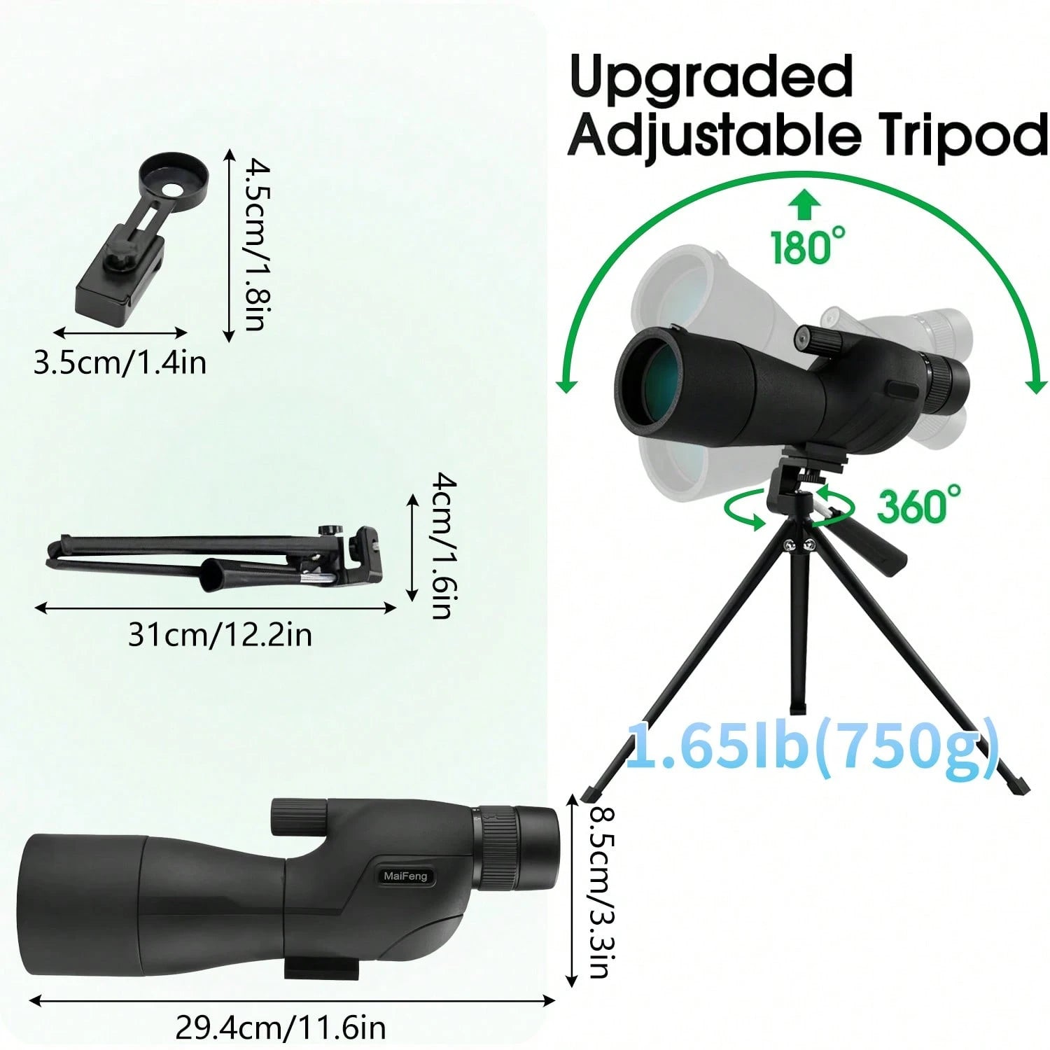 PokEpic High-Magnification & High-Definition- One-Piece Bird Watching Monocular| Compatible With Tripod, Portable, Durable ABS Material, Black, Manual Focus, Suitable For Outdoor Travel, Camping, Hi