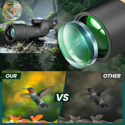 PokEpic High-Magnification & High-Definition- One-Piece Bird Watching Monocular| Compatible With Tripod, Portable, Durable ABS Material, Black, Manual Focus, Suitable For Outdoor Travel, Camping, Hi