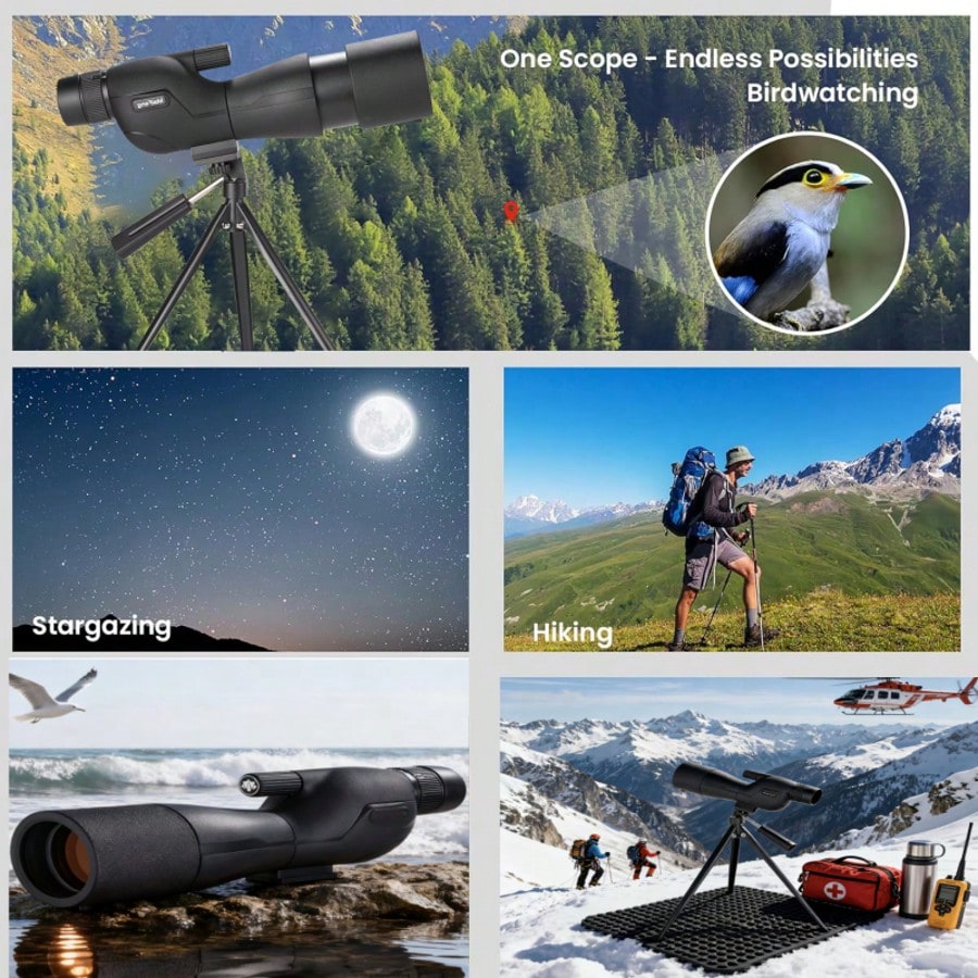 PokEpic High-Magnification & High-Definition- One-Piece Bird Watching Monocular| Compatible With Tripod, Portable, Durable ABS Material, Black, Manual Focus, Suitable For Outdoor Travel, Camping, Hi