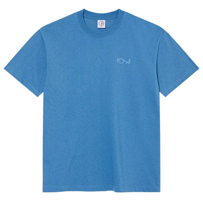 Polar skate contrast tee stroke logo french blue