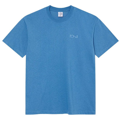 Polar skate contrast tee stroke logo french blue
