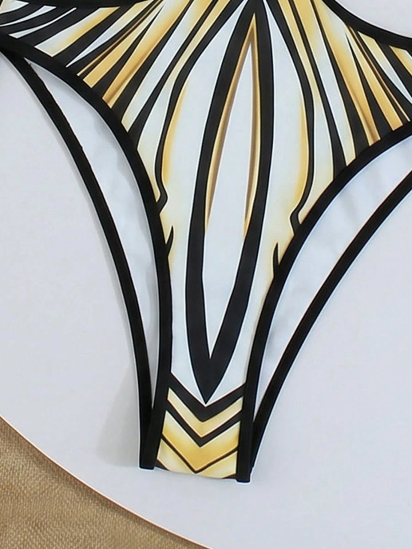 Polovedo Official, 2026 Summer New, Women's Deep V-Neck Patchwork, Pale Yellow, Fashion Casual Beach Date Vacation Flare Sleeve One-Piece Swimsuit