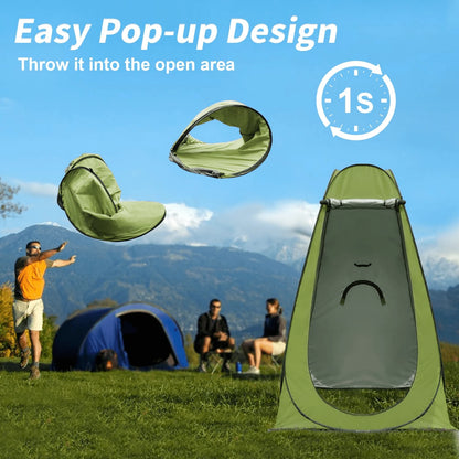 Pop-Up Shower Tent, Portable Privacy Camping Changing Tent, Camp Toilet Bathroom Pod With Rain Fly And Window, 47.2" X 47.2" X 74.8"