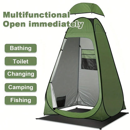 Pop-Up Shower Tent, Portable Privacy Camping Changing Tent, Camp Toilet Bathroom Pod With Rain Fly And Window, 47.2" X 47.2" X 74.8"