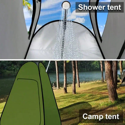 Pop-Up Shower Tent, Portable Privacy Camping Changing Tent, Camp Toilet Bathroom Pod With Rain Fly And Window, 47.2" X 47.2" X 74.8"
