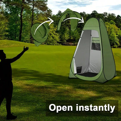 Pop-Up Shower Tent, Portable Privacy Camping Changing Tent, Camp Toilet Bathroom Pod With Rain Fly And Window, 47.2" X 47.2" X 74.8"