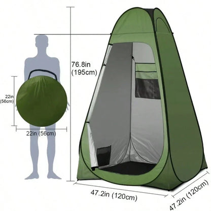 Pop-Up Shower Tent, Portable Privacy Camping Changing Tent, Camp Toilet Bathroom Pod With Rain Fly And Window, 47.2" X 47.2" X 74.8"