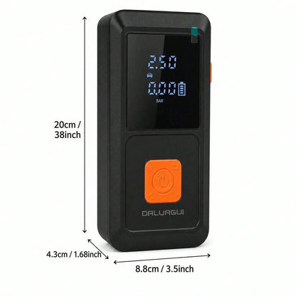 Portable 9-In-1 Emergency Jump Starter With Built-In Tire Inflator, 150PSI Max Pressure, 6000mAh Battery And LED Light, Ideal For Car Tires, Bikes, Sports Balls And Swimming Floats