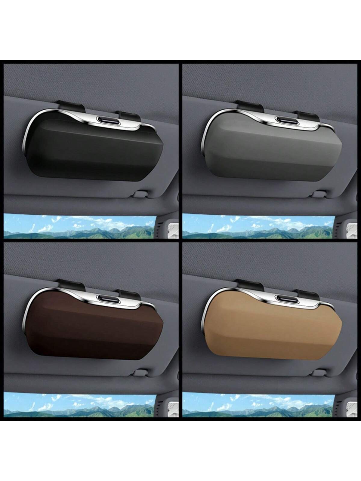 Portable Car Glasses Case, Car Driving Glasses Holder, Sunshade Glasses Box, Black Color