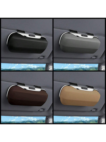 Portable Car Glasses Case, Car Driving Glasses Holder, Sunshade Glasses Box, Black Color