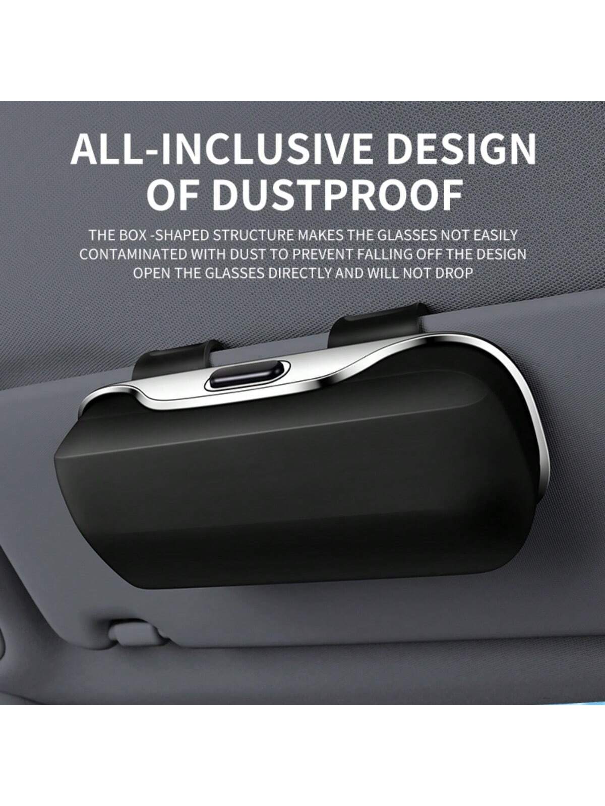 Portable Car Glasses Case, Car Driving Glasses Holder, Sunshade Glasses Box, Black Color