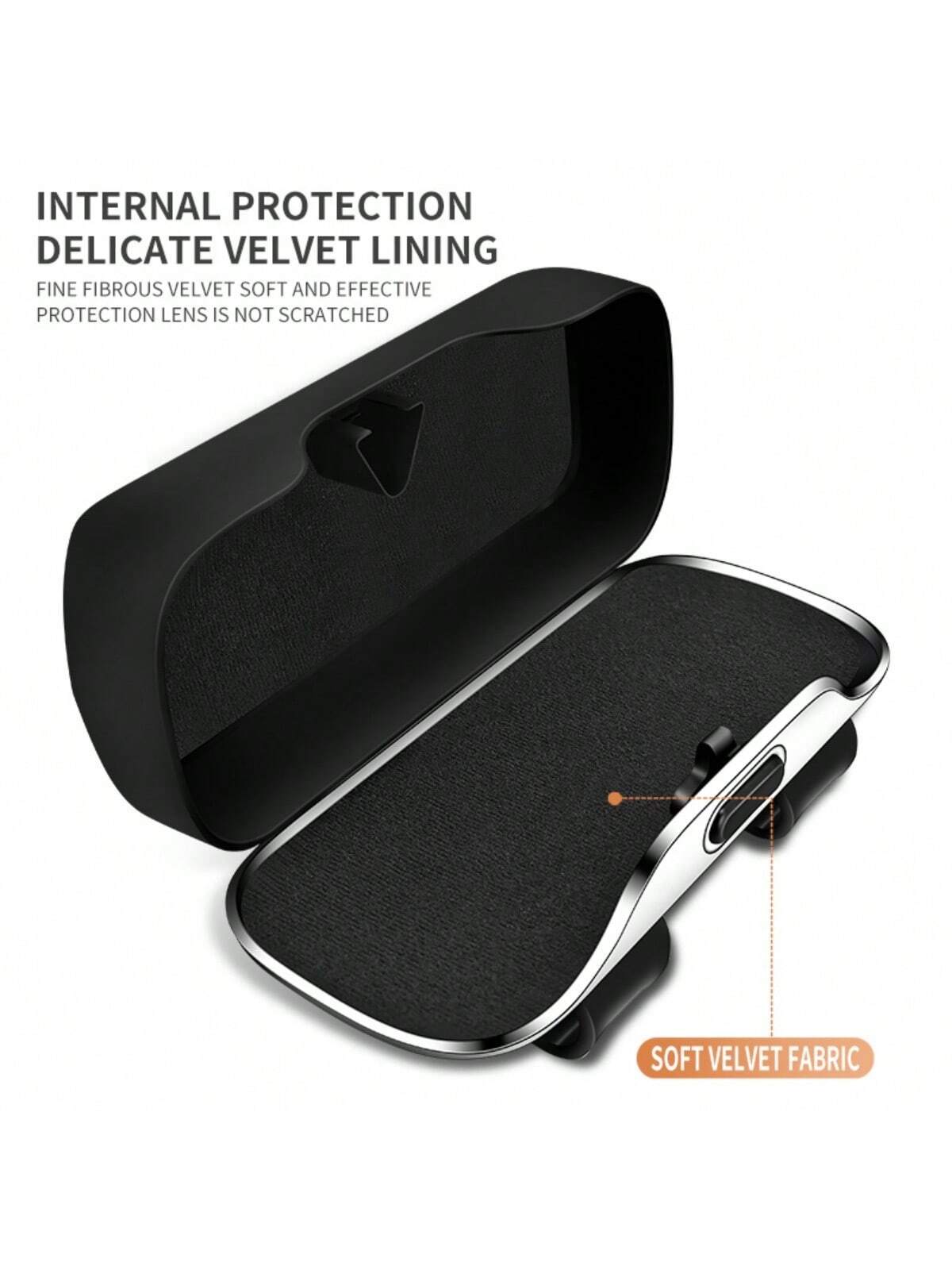Portable Car Glasses Case, Car Driving Glasses Holder, Sunshade Glasses Box, Black Color