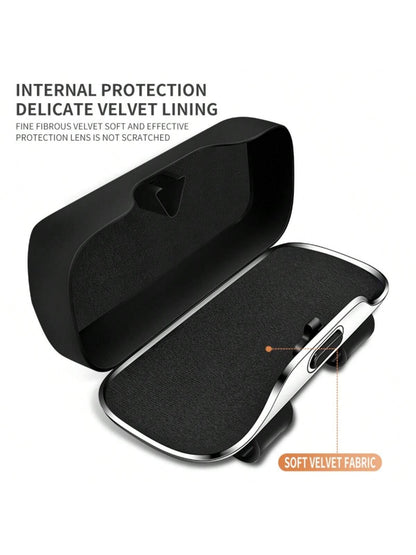 Portable Car Glasses Case, Car Driving Glasses Holder, Sunshade Glasses Box, Black Color