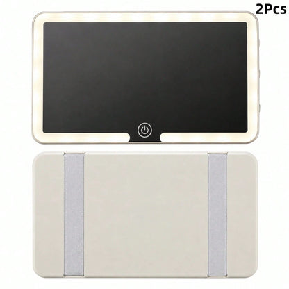 Portable Car Makeup Mirror With Sunshade And Smart LED Charging Function