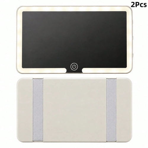 Portable Car Makeup Mirror With Sunshade And Smart LED Charging Function