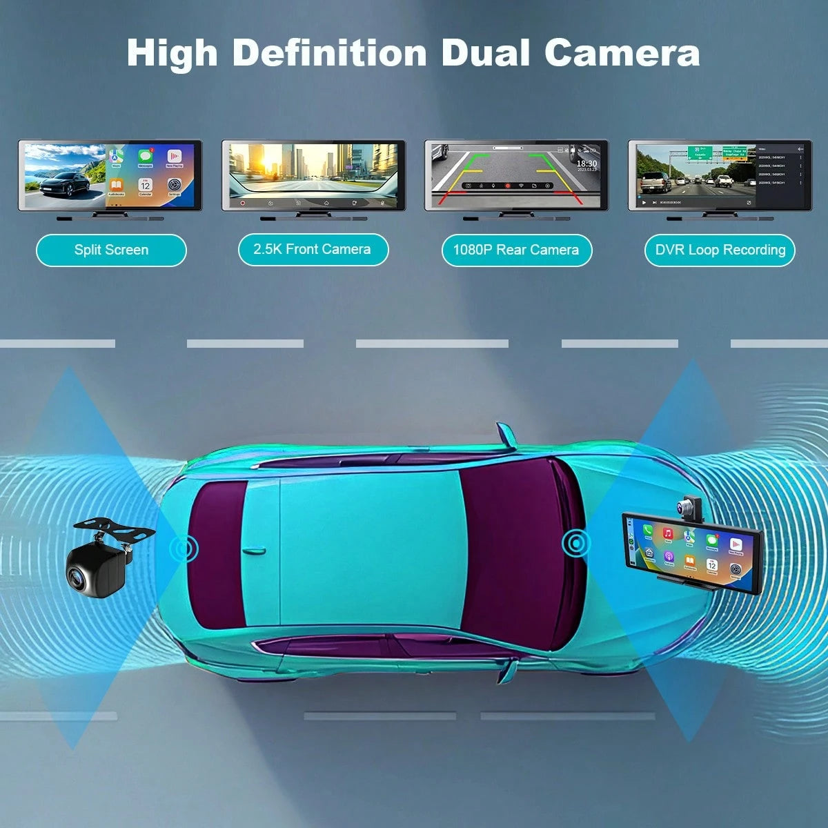 Portable Carplay Screen For Car, 7 Inch IPS Touchscreen Car Stereo Support Wireless Carplay Android Auto Autoradio Support MirrorLink FM AUX