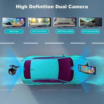 Portable Carplay Screen For Car, 7 Inch IPS Touchscreen Car Stereo Support Wireless Carplay Android Auto Autoradio Support MirrorLink FM AUX