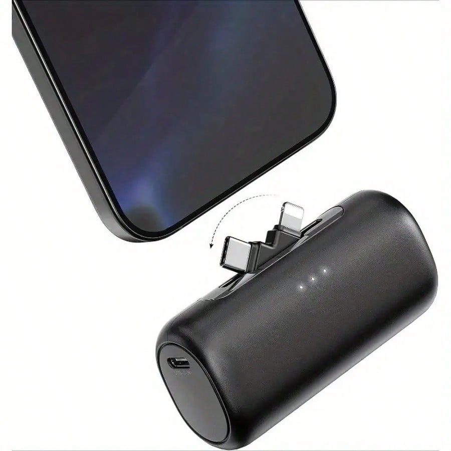 Portable Charger Compatible With IPhone With 2-In-1 Connector, 5000mAh Small Power Bank, Fast Charging Compatible With IPhone 16/15/14/13/12/11 Series, S25/24, Android, Suitable For Summer Holiday Out