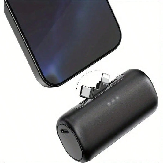 Portable Charger Compatible With IPhone With 2-In-1 Connector, 5000mAh Small Power Bank, Fast Charging Compatible With IPhone 16/15/14/13/12/11 Series, S25/24, Android, Suitable For Summer Holiday Out
