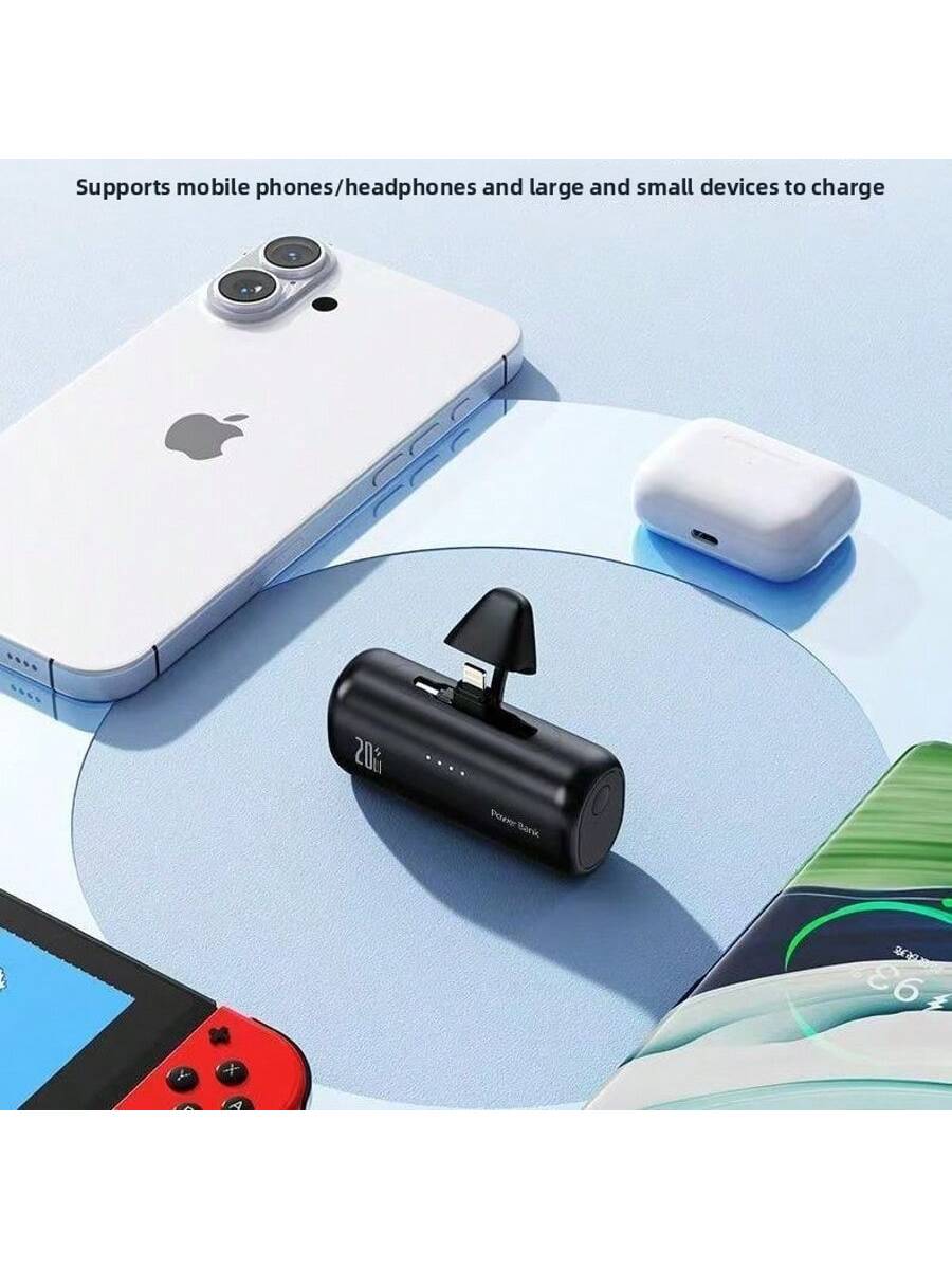 Portable Charger Compatible With IPhone With 2-In-1 Connector, 5000mAh Small Power Bank, Fast Charging Compatible With IPhone 16/15/14/13/12/11 Series, S25/24, Android, Suitable For Summer Holiday Out