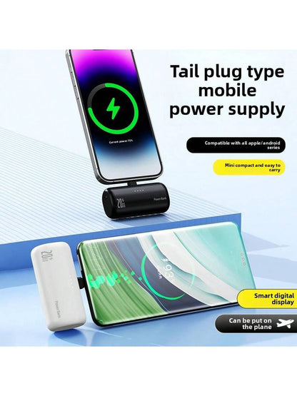 Portable Charger Compatible With IPhone With 2-In-1 Connector, 5000mAh Small Power Bank, Fast Charging Compatible With IPhone 16/15/14/13/12/11 Series, S25/24, Android, Suitable For Summer Holiday Out
