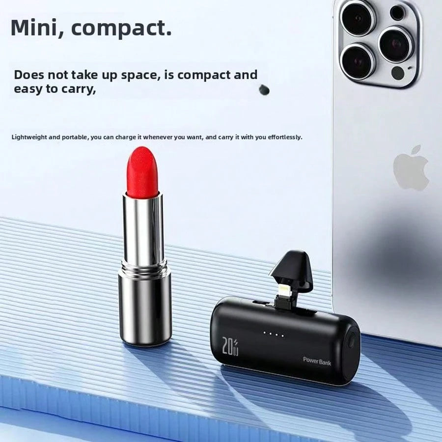 Portable Charger Compatible With IPhone With 2-In-1 Connector, 5000mAh Small Power Bank, Fast Charging Compatible With IPhone 16/15/14/13/12/11 Series, S25/24, Android, Suitable For Summer Holiday Out