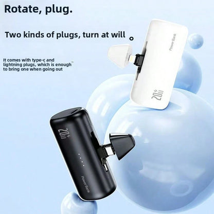 Portable Charger Compatible With IPhone With 2-In-1 Connector, 5000mAh Small Power Bank, Fast Charging Compatible With IPhone 16/15/14/13/12/11 Series, S25/24, Android, Suitable For Summer Holiday Out